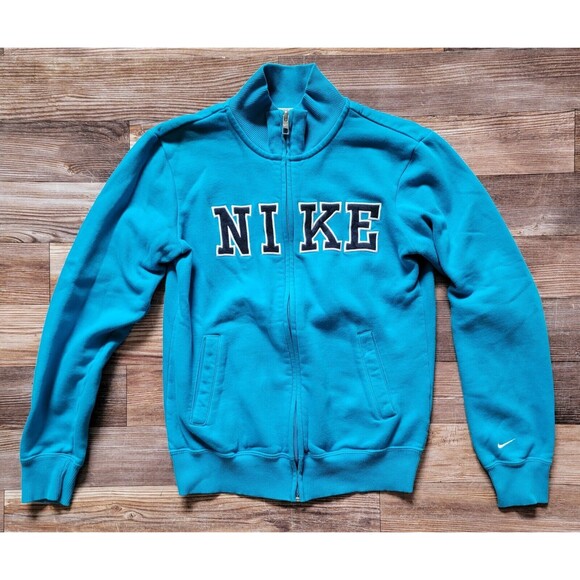 NIKE CLASSIC FLEECE TRACK JACKET WOMEN'S SIZE S SMALL BLUE 419735-430 - Picture 1 of 10
